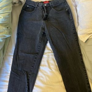Vintage Dark Wash Denim Pants Straight Leg